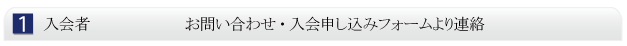 入会者 お問い合わせ・入会申し込みフォームより連絡